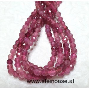 Kette Turmalin rot facet. 5mm
